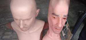 Masker kepala pria silikon realistis buatan tangan wajah kecantikan Halloween untuk Cosplay Crossdresser - Product Image 2