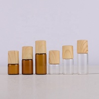 1mL 2ml 3ml Easy Take Tawny Rodillo de aceite esencial Botella de vidrio Patrón de bambú Tapa de plástico Tapa de rosca para botella de rollo de aceite de perfume