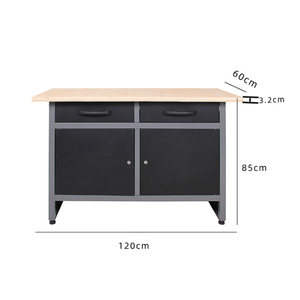 Banc de travail personnalisable JZD, en métal et en <span class=keywords><strong>bois</strong></span>, avec tiroirs de rangement pour outils, pour garage ou atelier - Product Image 2