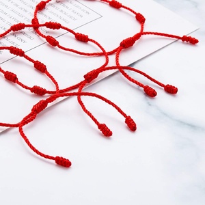 Peruvian Style Promotional <strong>Wrist</strong> <strong>Strap</strong> with Seven Knots Red Strings Bracelet Handmade Gift Wristbands - Product Image 5