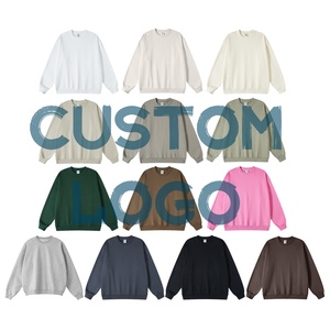 Các Nhà Sản Xuất 500gsm Cotton Cộng Với Kích Thước Thêu Người Đàn Ông Quá Khổ Crewneck Áo Thun Trống Biểu Tượng Tùy Chỉnh Men's Hoodies & Áo Nỉ - Product Image 3