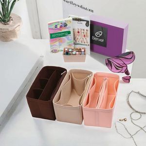 Fashion Candy Pattern Open Closure Felt Bag Insert Organizer Purse Liner <b>HandBag</b> Shaper for Tote Bag - Product Image 3