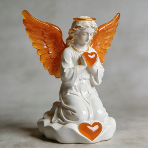 Statua di <span class=keywords><strong>Angelo</strong></span> in Preghiera, Figurina Religiosa <span class=keywords><strong>con</strong></span> <span class=keywords><strong>Ali</strong></span> <span class=keywords><strong>Nere</strong></span>, Decorazione per la Casa, Ornamento Commemorativo - Product Image 4