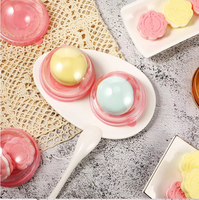 Récipient à muffins dôme rose simple Boîte à gâteaux blister en plastique PET pour mariage Anniversaire Fromage Pâtisserie Dessert Emballage de fruits