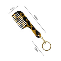Pendentif peigne professionnel en acétate style français, texture marbre tendance, breloque de sac, mini outil capillaire, porte-clés, vente en gros