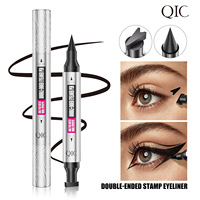 Crayon Eyeliner Double Pointe Noir Intense Effet Tube Argenté, Imperméable et Résistant à la Transpiration, Application Lisse Sans Bavures
