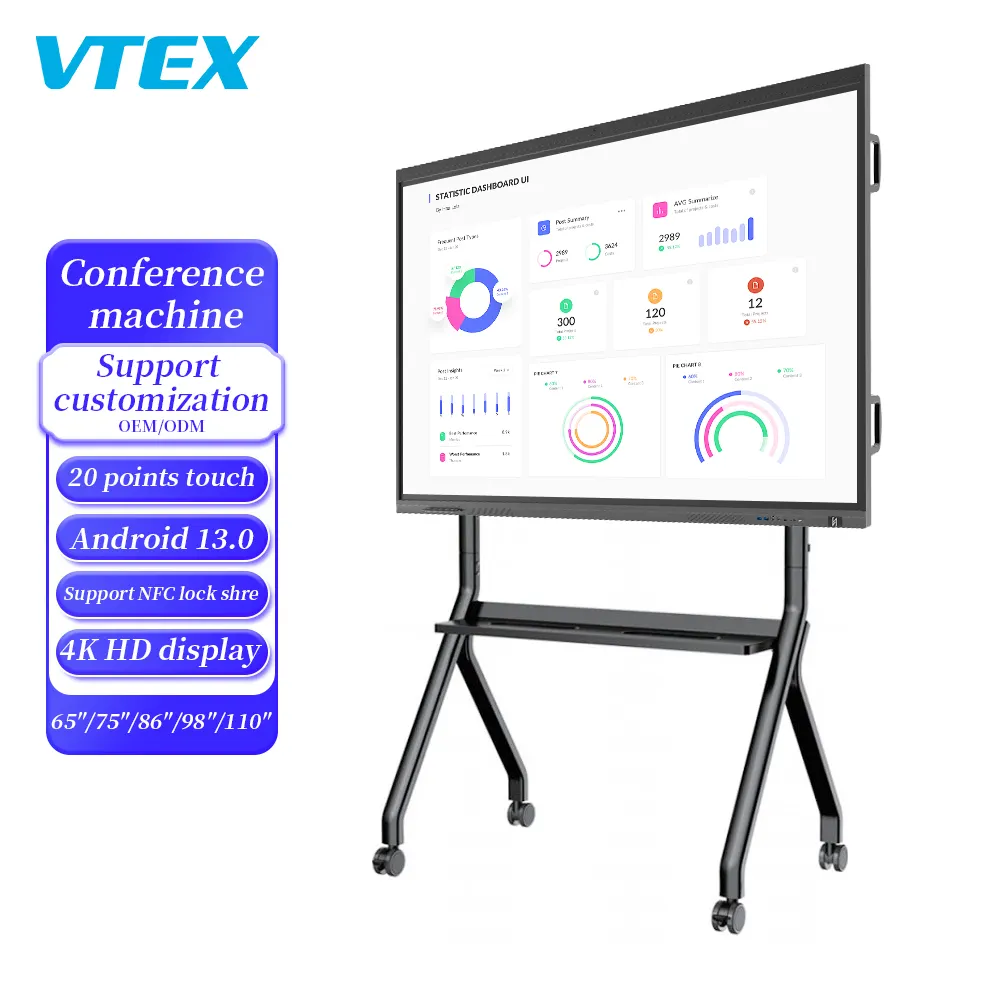 86 "Multimedia Toccabile lavagna intelligente Display Smart Tv Digital Signage dddled-In-One macchina per riunioni All-In-One