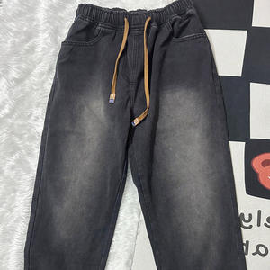 جينز رجالي بتصميم كلاسيكي مستقيم الساق متوسط الغسيل بخصر متوسط وبنطلون فضفاض بتدرج لوني على الطراز الأوروبي والأمريكي للربيع - Product Image 3