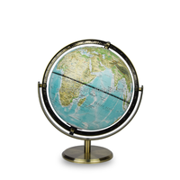 Globe terrestre écologique de 20 cm/8 pouces, carte politique multilingue, compatible avec la réalité augmentée, base en aluminium, enseignement de la géographie, bureau