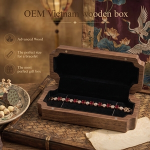 Wood Jewelry Display Case Luxury Jewelry Display Organizer Rectangle Elegant Bracelet Storage Lids Solid Pattern Gift <b>Box</b> - Product Image 1