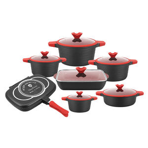 ชุดเครื่องครัวอะลูมิเนียมหล่อแบบคลาสสิกไม่ติดกระทะสองด้านกระทะก้นแบนสำหรับทอดย่างปลาหม้อตุ๋น - Product Image 5