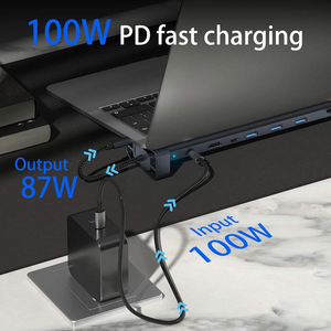 Hub de base de expansión 10 en 1 3,0 para <span class=keywords><strong>Huawei</strong></span> USB 3,0 PD Carga de aluminio para 10 1 estación de acoplamiento tipo C para computadora portátil - Product Image 3