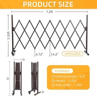 Barrière pour chien en métal extensible, clôture intérieure et extérieure, porte pliable pour animaux de compagnie, barrière portable avec roues