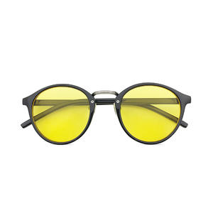 Lunettes de soleil Qianai pour femmes, monture ronde rétro, UV400, anti-éblouissement, forme ovale, monture noire, type de lentille AC, 3 pare-soleil, J2-066 - Product Image 4