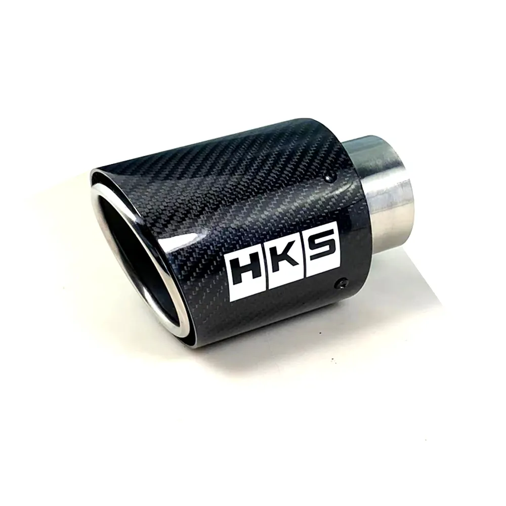 HKS-Punta de escape de fibra de carbono para coche, accesorios universales en polvo, silenciador, tubo de escape