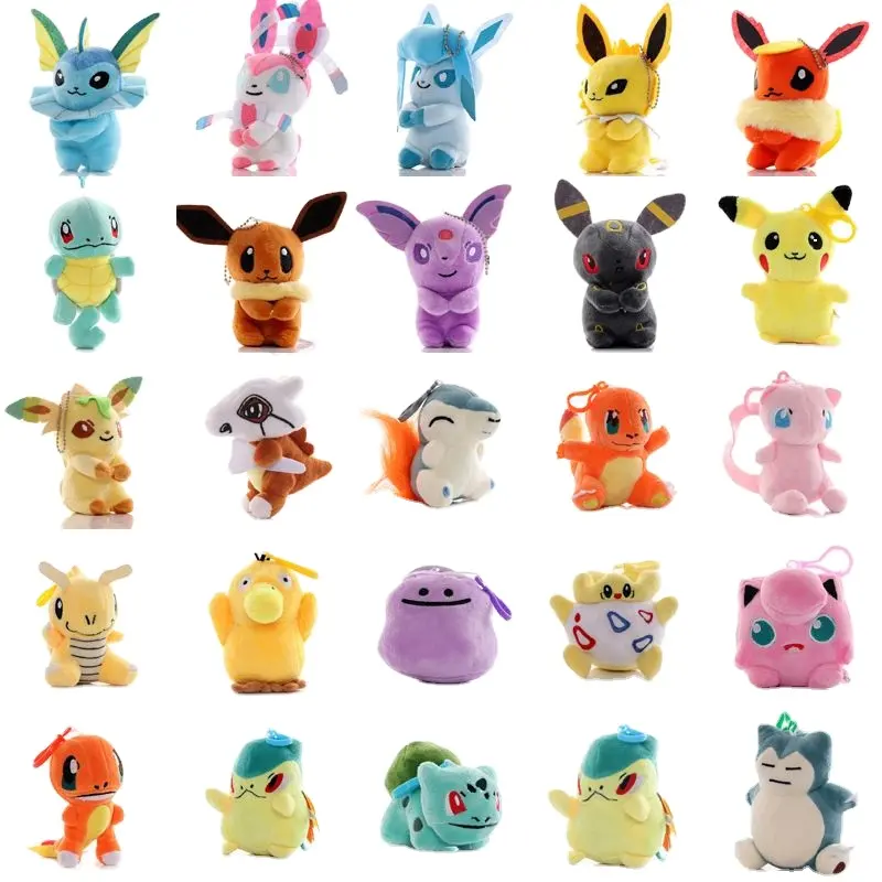 Nokta toptan oyuncaklar peluş anahtarlık 11cm sevimli anime kolye Pikachu peluş oyuncak