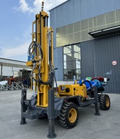Foreuse hydraulique portable sur roues pour puits d'eau, profondeur de forage 200m, 350m, 400m