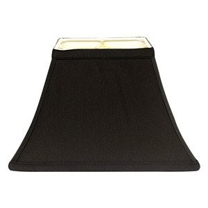HMS 16 \ "paralume in Shantung a campana rettangolare nero con fodera bianca eleganti cover e sfumature - Product Image 1