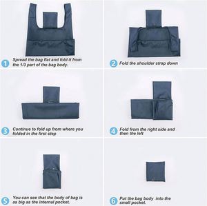 Custom Shopping Grocery Gifts Lightweight Reusable Washable Folding <b>Large</b> Colored Polyester Tote Bag - Product Image 6