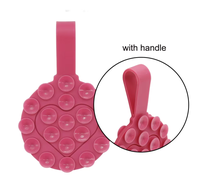 Support d'écran de miroir en silicone avec ventouse adhésive à double face en forme de cœur Support à ventouse antidérapant