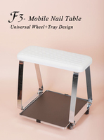 Support de pédicure professionnel mobile avec plateau à outils, repose-pieds portable réglable pour salon de manucure et spa des ongles