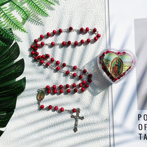 Collar <span class=keywords><strong>de</strong></span> Rosario con Cuentas <span class=keywords><strong>de</strong></span> Mariposa Chapadas en Oro <span class=keywords><strong>de</strong></span> 12 Piezas, Cadena con Cruz, Nuestra Señora <span class=keywords><strong>de</strong></span> Guadalupe, Perfumado, Primera Comunión, Regalo Unisex - Product Image 4