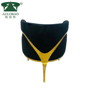 Nordic Hotel Restaurant Party Wedding Silla de comedor de terciopelo con acero - Product Image 2