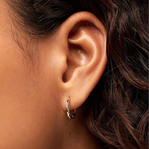 Gemnel, aros de plata 925 con detalles en dos tonos, conjunto de joyería para uso diario, pendientes de aro, accesorios de moda para mujer - Product Image 4