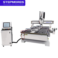 Mesin Ukiran CNC 3D 1550 Rotary Spindle 4 Axis CNC Router untuk Patung Kayu Profil Aluminium dengan Perlengkapan Silinder yang Dapat Disesuaikan
