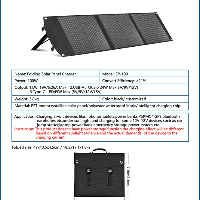 2023 новая портативная складная солнечная панель 18 в 100 Вт 110 Вт солнечная система складные солнечные панели комплект для кемпинга