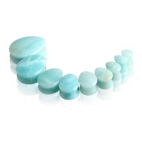 Tunnel d'oreille en améthyste naturelle, 1 pièce, Amazonite, goutte d'eau, Tunnels d'oreille ovales, extenseur, prise, Piercing, ensemble de bijoux
