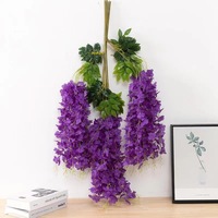 Décoration de mariage violet jual bunga lustre glycine guirlande suspendue rotin glycine fleurs artificielles