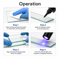 Colle UV à faible viscosité pour collage de grandes surfaces en verre, durcissement rapide, transparente comme du cristal, anti-jaunissement, résine UV