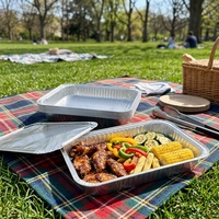 Plateaux de cuisson en aluminium jetables pour la vente en gros, assiettes de service en feuille d'aluminium
