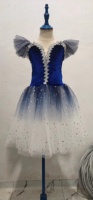 Costume de danse de ballet pour filles de taille moyenne et grande, compétition de danse, jupe bouffante en fil doux, jupe longue en soie/coton