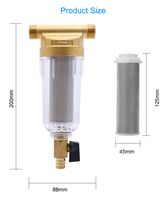 Filtre à eau de sédiment de filtre de prétraitement en laiton transparent de logement de maison entière commerciale