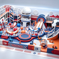 Aoleao - Parque Infantil Interior Personalizado para Estadios, Piscina de Pelotas, Tobogán, Trampolín, Obstáculos de Escalada para Niños, Juego Suave, Certificado CE, TUV, CPC