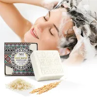 Organik doğal 100g el yapımı saç büyüme anti-saç dökülmesi Vegan şampuan sabun pirinç su şampuanı Bar sabunu