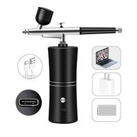 Pistolet de pulvérisation à action unique de compresseur d'aérographe sans fil Rechargeable portatif pour le gâteau d'artisanat de tatouage d'art d'ongle de beauté de visage