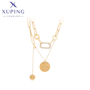 A00902266 XUPING collana gioielli a doppia catena 18K rame placcato gioielli regalo donna collana per <span class=keywords><strong>amante</strong></span> - Product Image 1