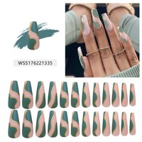 Nouvelle Mode Papillon Imprimer Ballerine Long Cercueil Ongles Coloré Français Nais Personnalisé En Gros Appuyez Sur Les Ongles
