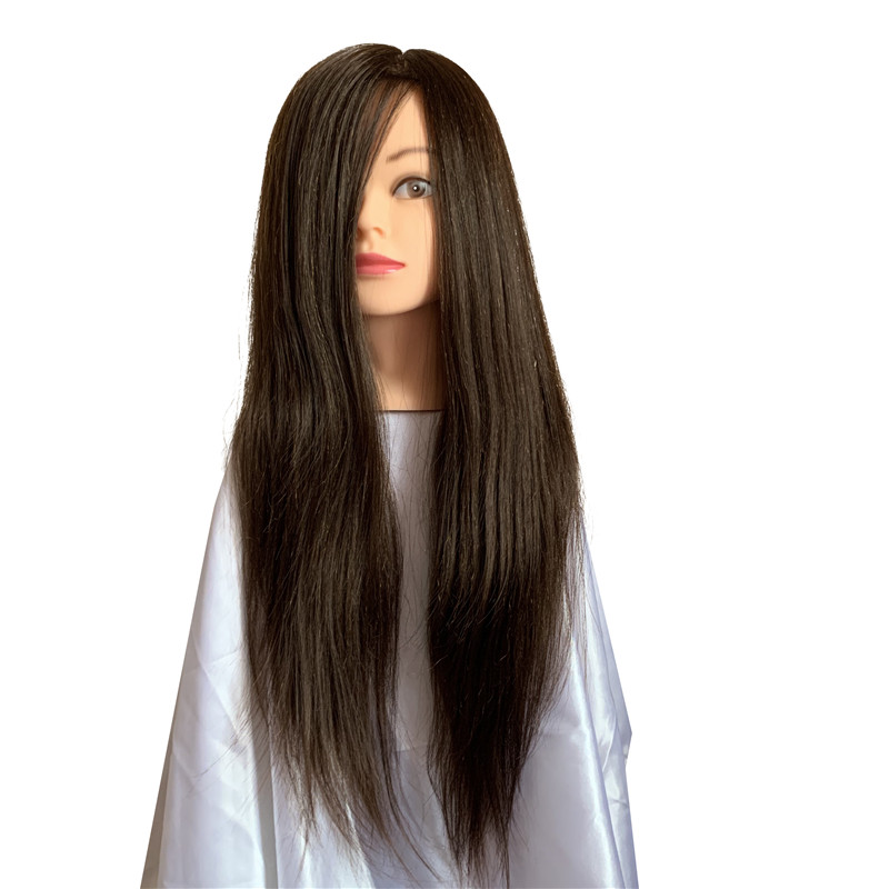 Thẩm Mỹ 100% Tóc Người Thật Salon Thực Hành Thợ Làm Tóc Đào Tạo Trưởng Mannequin Dummy Búp Bê Mannequin Head Với Vai