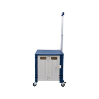 Pique-nique de supermarché robuste de caisse roulante pliable avec 4 roues chariot en plastique pliable de 35 kg