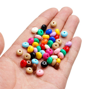 Perles plates en acrylique de 8mm, multicolores, en vrac, pour la fabrication de bijoux, accessoires faits à la main, perles d'espacement, perles Abacus - Product Image 3