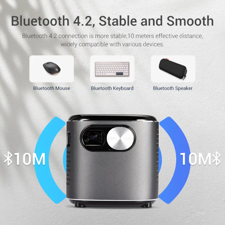 Hotack Hot Sale Full Hd Cube Smart Android DLP Projectors Portable Home Theater Beamer For Mobile Phone Led Mini Proyector 4k