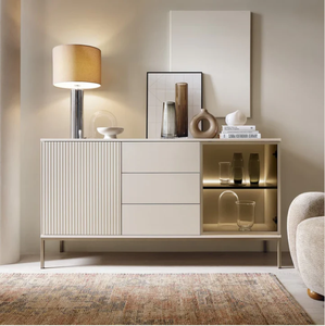Elegant Glass Door <strong>Display</strong> <strong>Sideboard</strong> <strong>Cabinet</strong> with Inside Light - Product Image 4