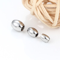 Perles intercalaires ovales populaires en acier inoxydable pour la fabrication de bijoux (boucles d'oreilles, bracelets, colliers) et de créations DIY
