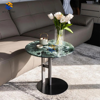 Table d'appoint en marbre Calacatta Viola, pour intérieur moderne, résistante à l'eau, garantie 5 ans, dalle de marbre pour intérieur