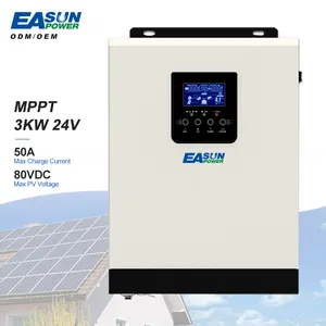 Easun Shenzhen 3000W 3000VA Power 60A MPPT Charge Controller 24V 110VAC 145VDC Hybrid Solar Charge Inverter