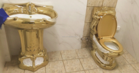 WC de luxe doré de qualité supérieure, production d'usine, à poser au sol, sanitaire, WC en deux pièces pour salle de bain